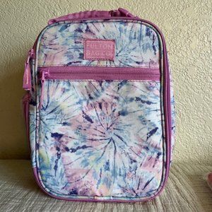 Girls Pink and Blue Tie Dye Fulton Bag Co. Lunchbox EUC